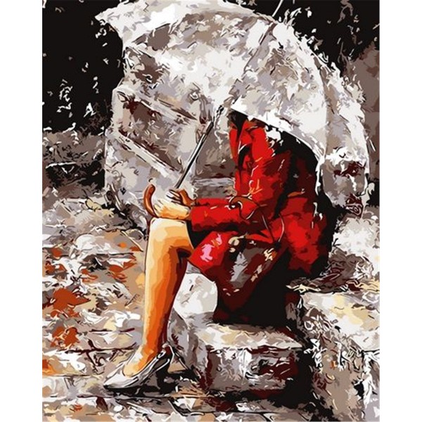 Under the umbrella in the rain Painting By Numbers UK