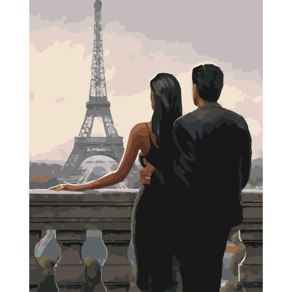 Lovers under the Eiffel Tower Painting By Numbers UK
