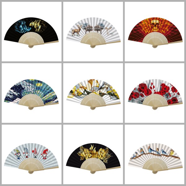 DIY Chinese Style Folding Fan Painting By Numbers Painting By Numbers UK