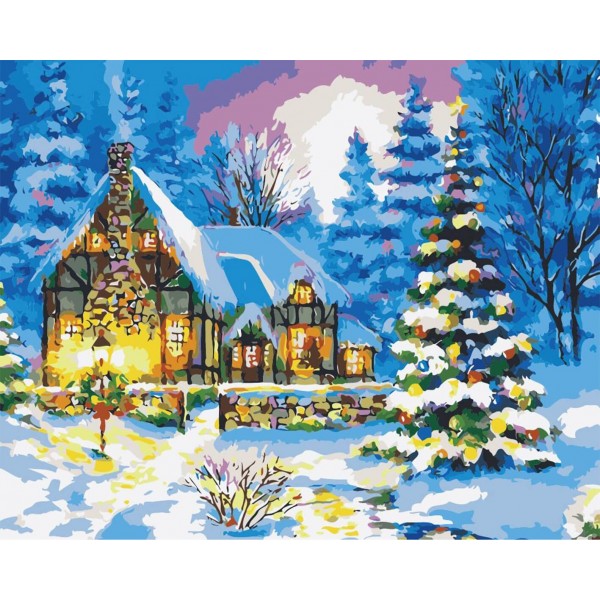 Christmas house (40X50cm) Painting By Numbers UK
