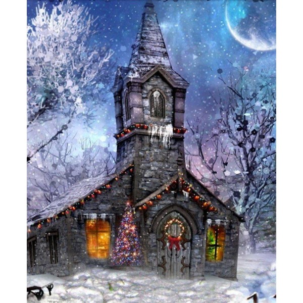 Christmas house (40X50cm) Painting By Numbers UK