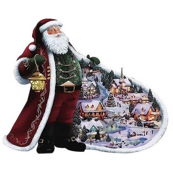 Snow scene under Santa Claus clothes Painting By Numbers UK