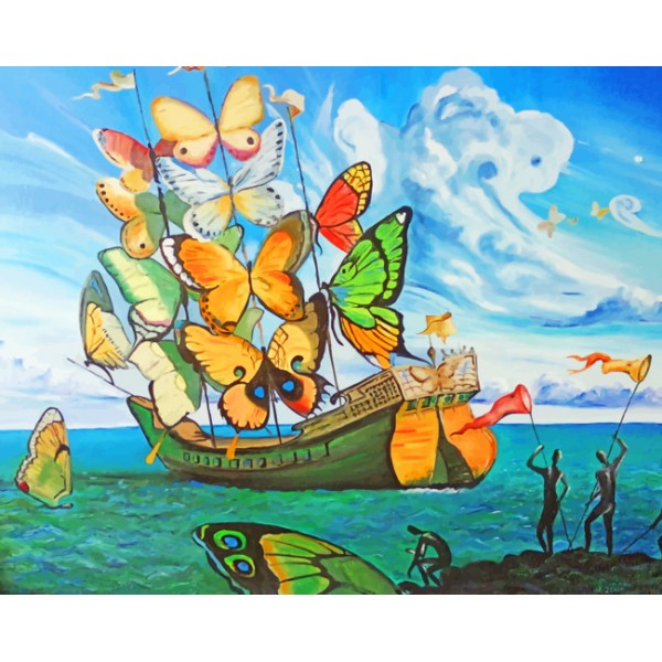 Butterfly Boat-40*50cm Painting By Numbers UK