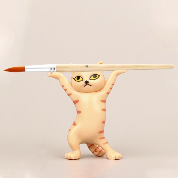 Cute Funny Dancing Cat Pen Holder Painting By Numbers UK