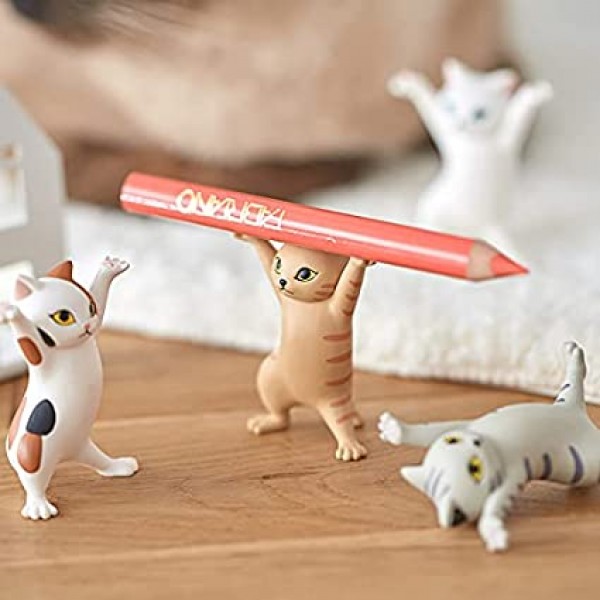 Cute Funny Dancing Cat Pen Holder Painting By Numbers UK