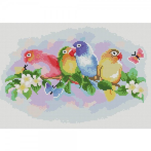 14ct cross stitch | parrot（40x30cm） Painting By Numbers UK