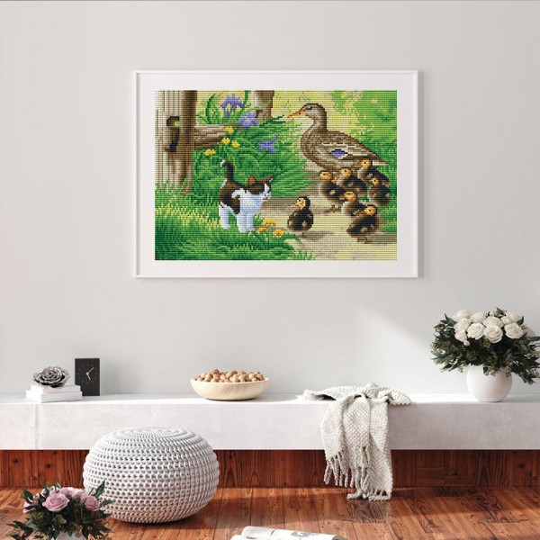 11ct Full cross stitch | Ducks（30x40cm） Painting By Numbers UK