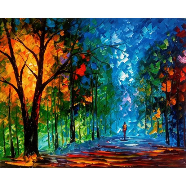 Abstract painting | forest (40X50cm) Painting By Numbers UK