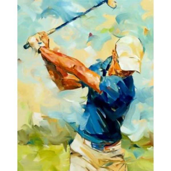 Abstract Golf Player  (40X50cm) Painting By Numbers UK