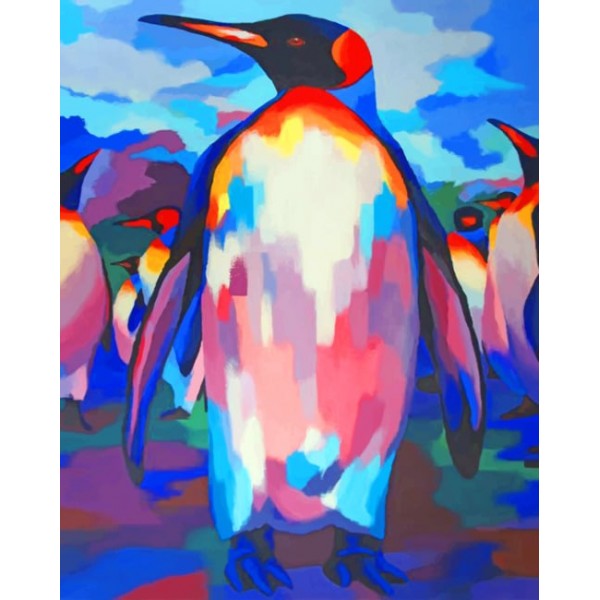 Pop Art Penguin  (40X50cm) Painting By Numbers UK