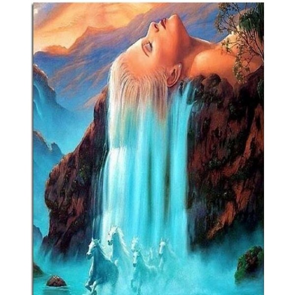 Hair Waterfall (40X50cm) Painting By Numbers UK