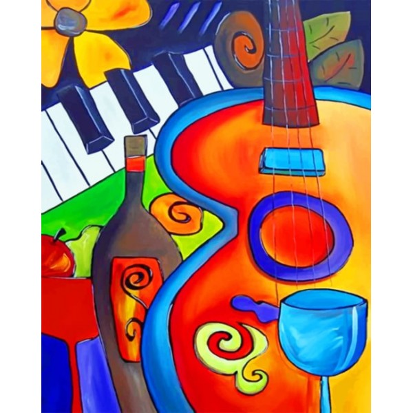 Aesthetic Guitar (40X50cm) Painting By Numbers UK