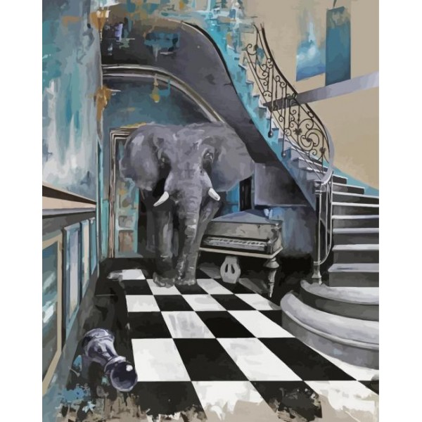 Elephant in the room - 40*50cm Painting By Numbers UK