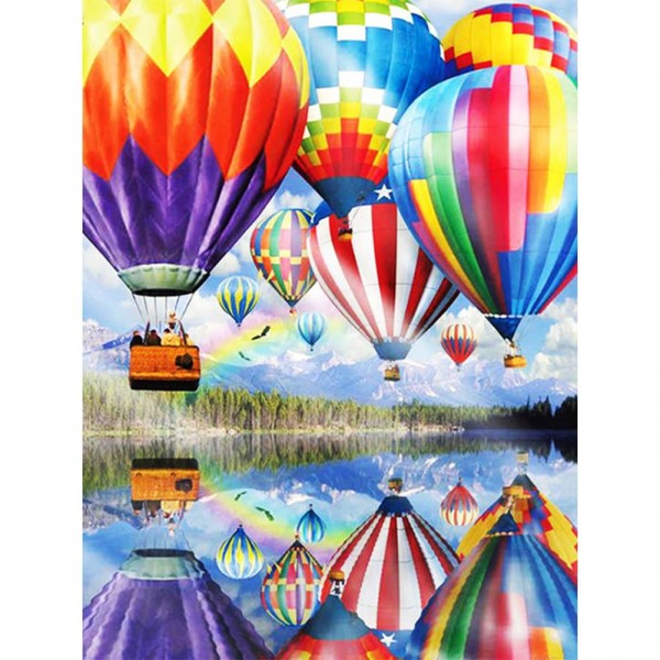 Hot air balloon reflection- 40*50cm Painting By Numbers UK