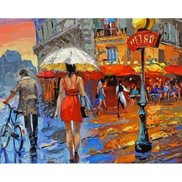 Street view - 40*50cm Painting By Numbers UK