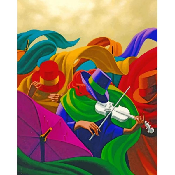 Abstract Violin Player- 40*50cm Painting By Numbers UK