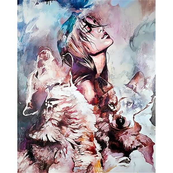 Beauty and wolf Painting By Numbers UK