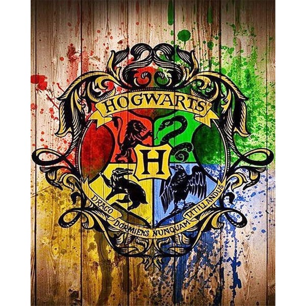 Watercolor Harry Potter school badge on a board Painting By Numbers UK