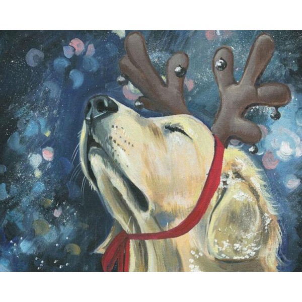 Christmas dog (40X50cm) Painting By Numbers UK