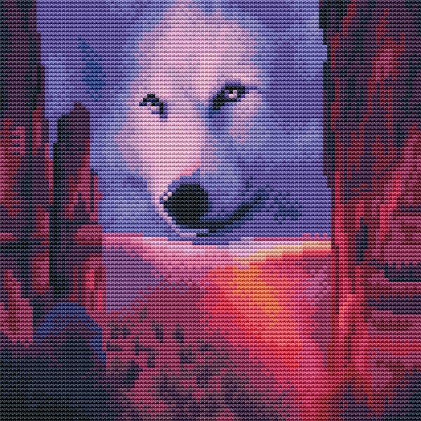 11ct cross stitch | Wolf（30x30cm） Painting By Numbers UK