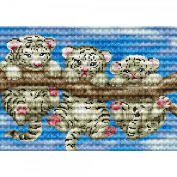 14ct Fullcross stitch | Tiger（30x40cm） Painting By Numbers UK
