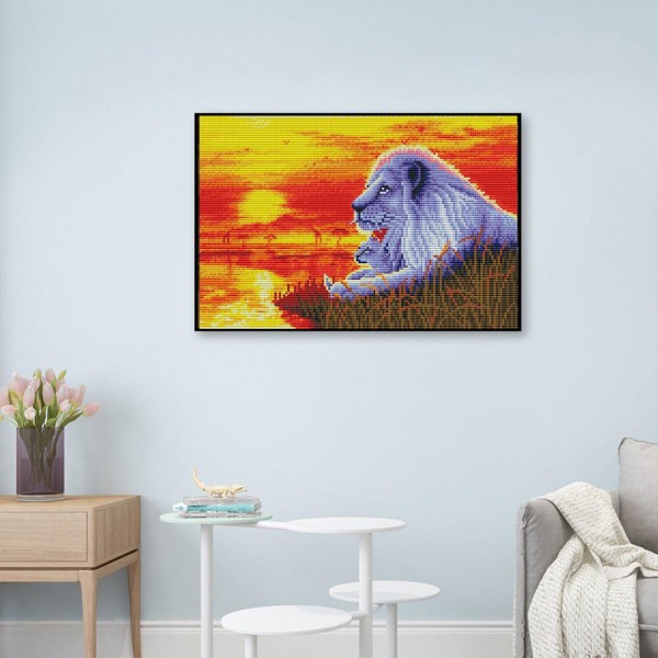 11ct Fullcross stitch | The lion king（30x40cm） Painting By Numbers UK