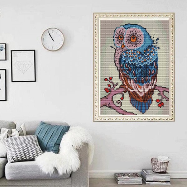 14ct Full cross stitch | Owl（30x40cm） Painting By Numbers UK