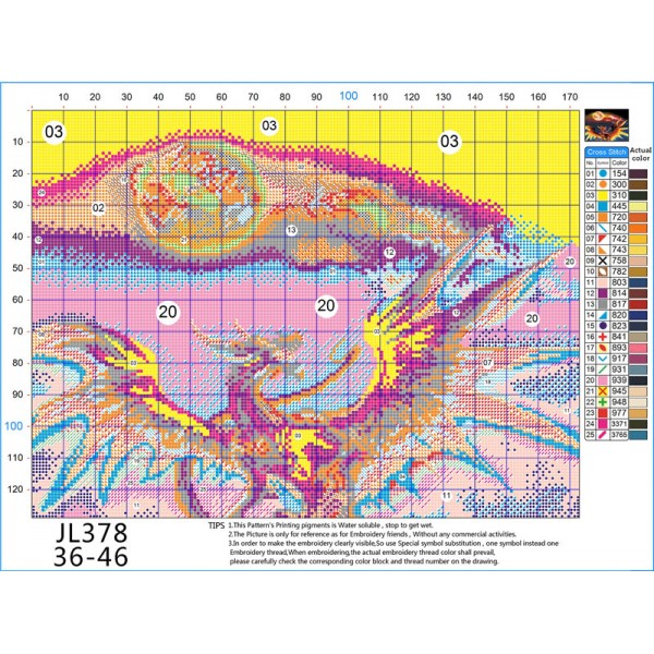 11ct cross stitch | Dragon（36x46cm） Painting By Numbers UK
