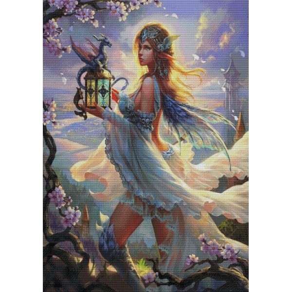 11ct Full cross stitch | Beauty and Dragon（30x40cm） Painting By Numbers UK