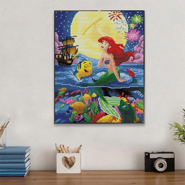 11ct Full cross stitch | mermaid（30x40cm） Painting By Numbers UK