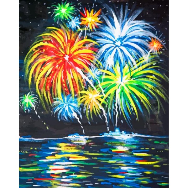 Abstract Fireworks  (40X50cm) Painting By Numbers UK