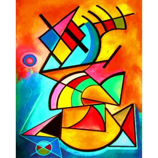 Geometric Abstract Art   (40X50cm) Painting By Numbers UK