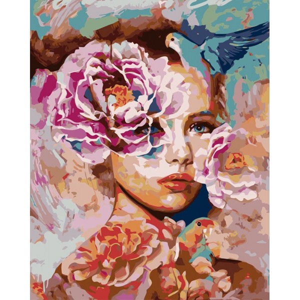 Flower and woman Painting By Numbers UK