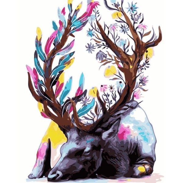 Colorful elk Painting By Numbers UK