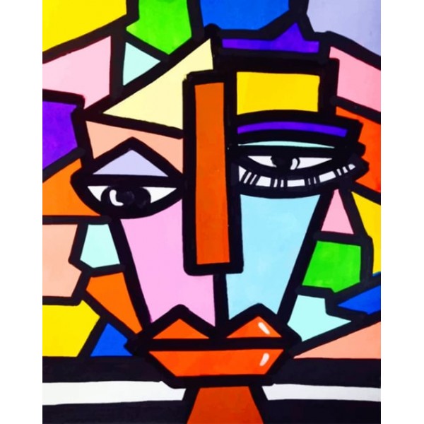 Colorful Weird Face (40X50cm) Painting By Numbers UK
