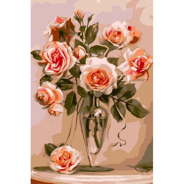 Pink rose flower Painting By Numbers UK