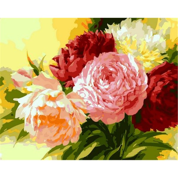 Flower peony Painting By Numbers UK
