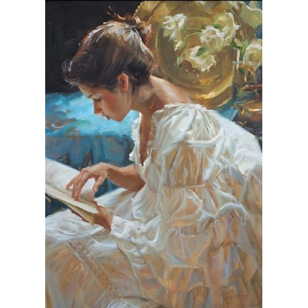 Girl reading a book- 40*50cm Painting By Numbers UK
