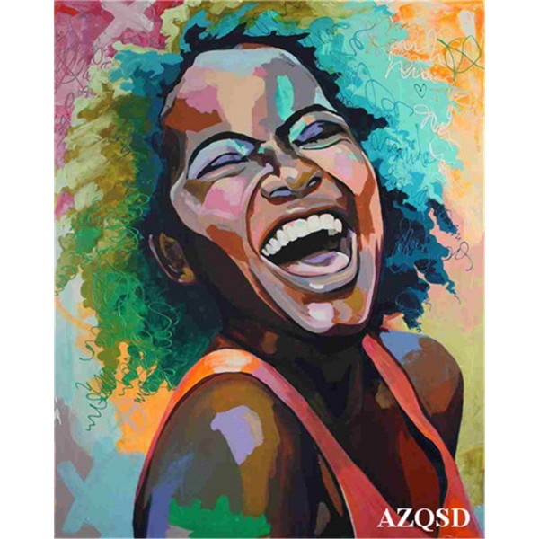 Girl smiling happily Painting By Numbers UK