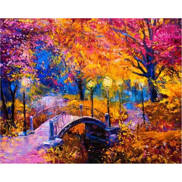 Color bridge landscape Painting By Numbers UK