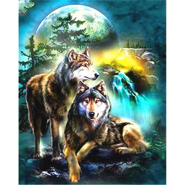 Animal gray wolves Painting By Numbers UK