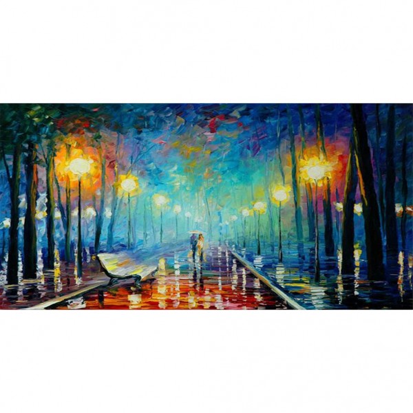DIY Painting By Numbers-Couple In Boulevard-40*80cm Painting By Numbers UK