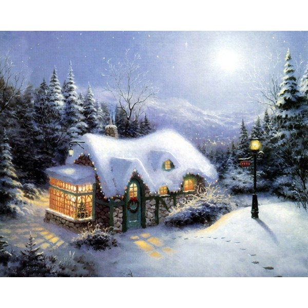  Christmas cottage Painting By Numbers UK