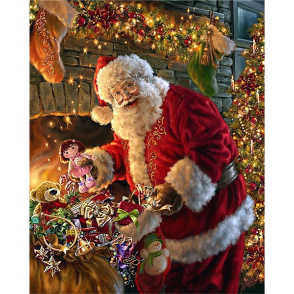 Santa Claus giving gifts Painting By Numbers UK