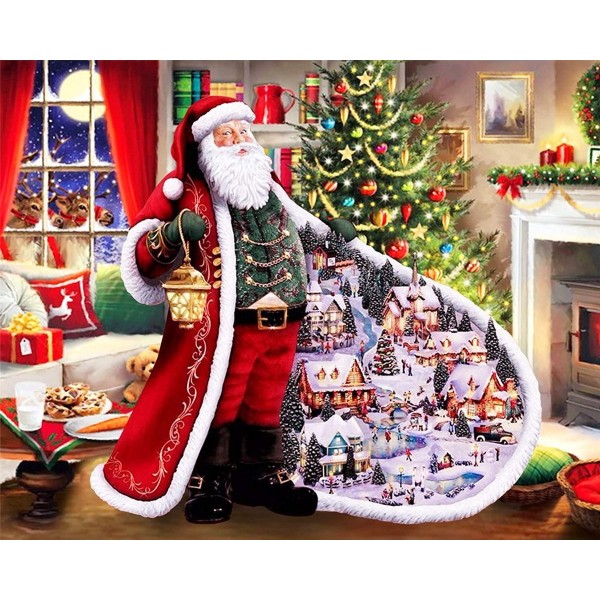 Santa Claus and snow scene Painting By Numbers UK