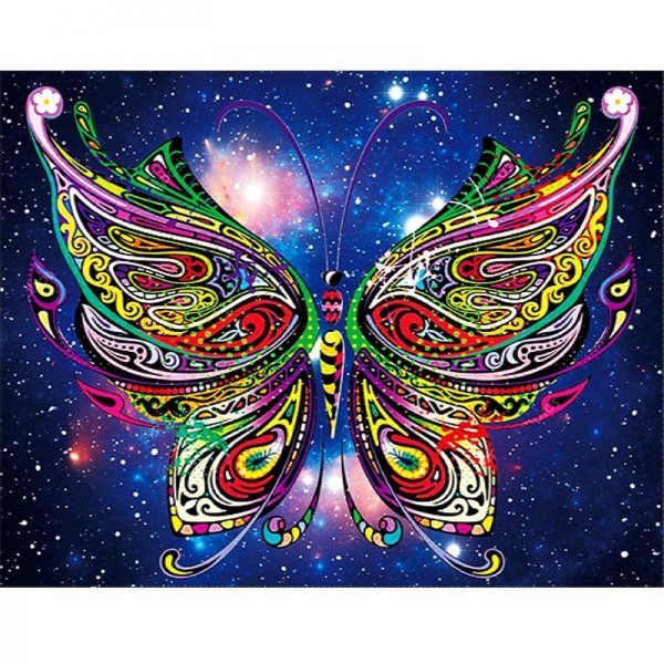 11ct Full cross stitch | Butterfly（30x40cm） Painting By Numbers UK