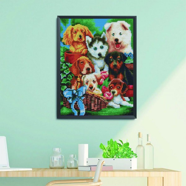 11ct Full cross stitch | Dogs' Story（30x40cm） Painting By Numbers UK