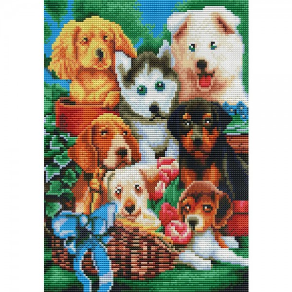 11ct Full cross stitch | Dogs' Story（30x40cm） Painting By Numbers UK