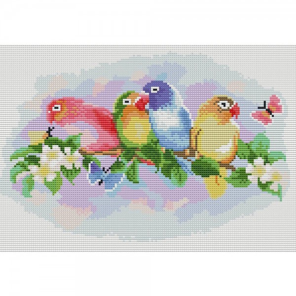 14ct Full cross stitch | Bird（30x40cm） Painting By Numbers UK