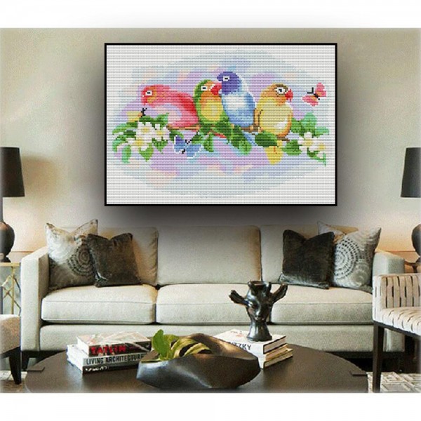 14ct Full cross stitch | Bird（30x40cm） Painting By Numbers UK